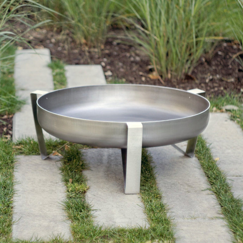 Sol 72 Outdoor Quarry Stainless Steel Charcoal/Wood Burning Fire Pit